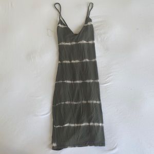 Green and white dress